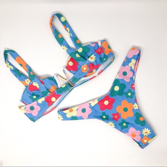 Floral Bikini | Flower Print Two Piece Swimsuit - Picture 2 of 13